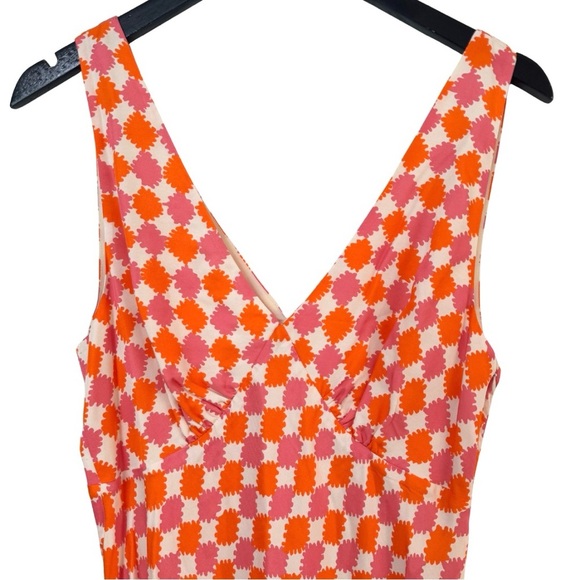 Kitri Womes US 6 Claire Picnic Check Bias Cut Long Slip Dress Empire Waist - Picture 10 of 11